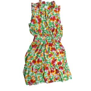 Cabi Floral Ruffle Mini Dress Medium Smocked Waist Tiered Boho Dress